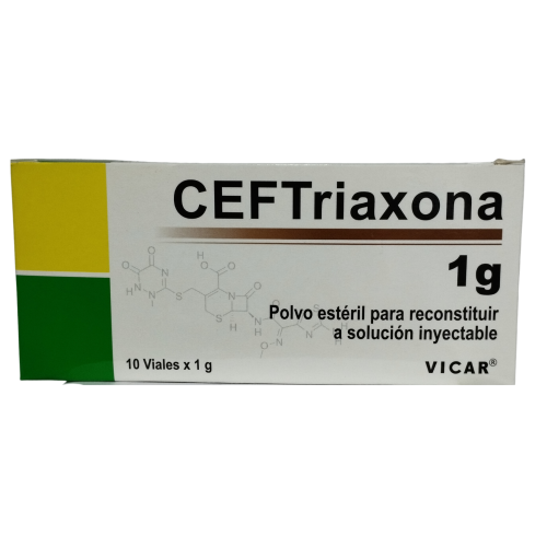 CEFTRIAXONA 1 GR POLVO ESTERIL PARA REC VIALES (VICAR)