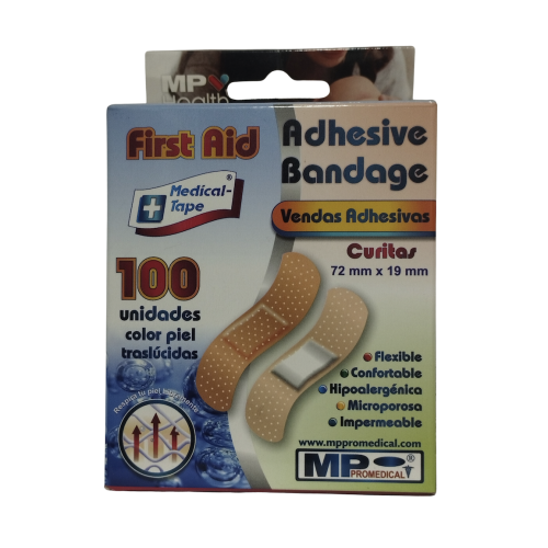 CURA ADHESIVA 72 X 19 MM CAJA X 100 UNI (FIRST AID)(PROMEDICAL)