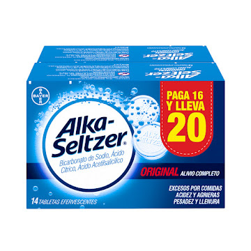 ALKA-SELTZER - BICARBONATO SODIO+ACIDO CITRICO+ACIDO ACETILSALICILICO BLISTER X 2 TB (BAYER)