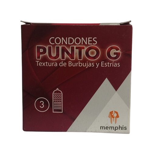 PRESERVATIVO TEXTURA DE BURBUJAS Y ESTRIAS X 3 (PUNTO G)(MEEMPHIS)