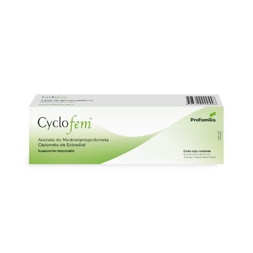 MEDROXIPROGESTERONA + ESTRADIOL 25 + 5 AMP (CYCLOFEM)(PROFAMILIA)