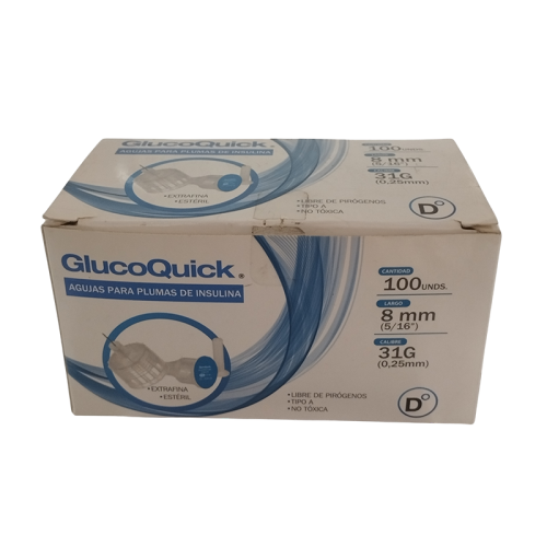 AGUJAS PARA PLUMAS DE INSULINA 31G/8MM X UND (PROCAPS)