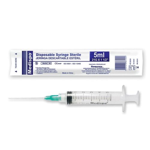 JERINGA ESTERIL 5 ML 21G X 1 1/2" UND (MEDISPO)