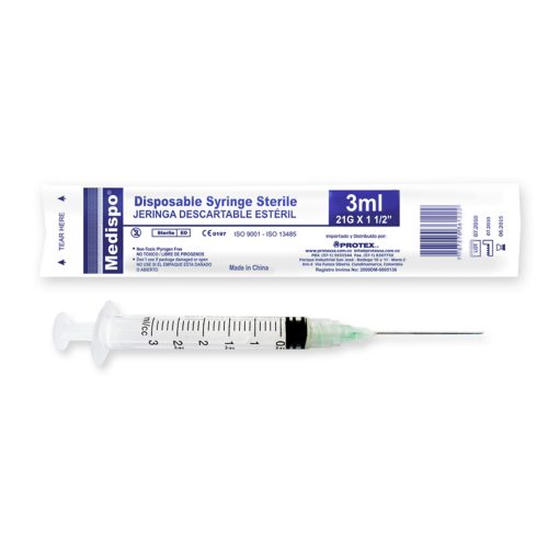 JERINGA ESTERIL 3 ML 21G X 1 1/2" UND (MEDISPO)