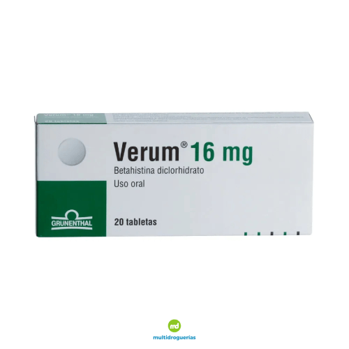 VERUM BETAHISTINA DICLORHIDRATO 16 MG TABLETA/CAJA X 20