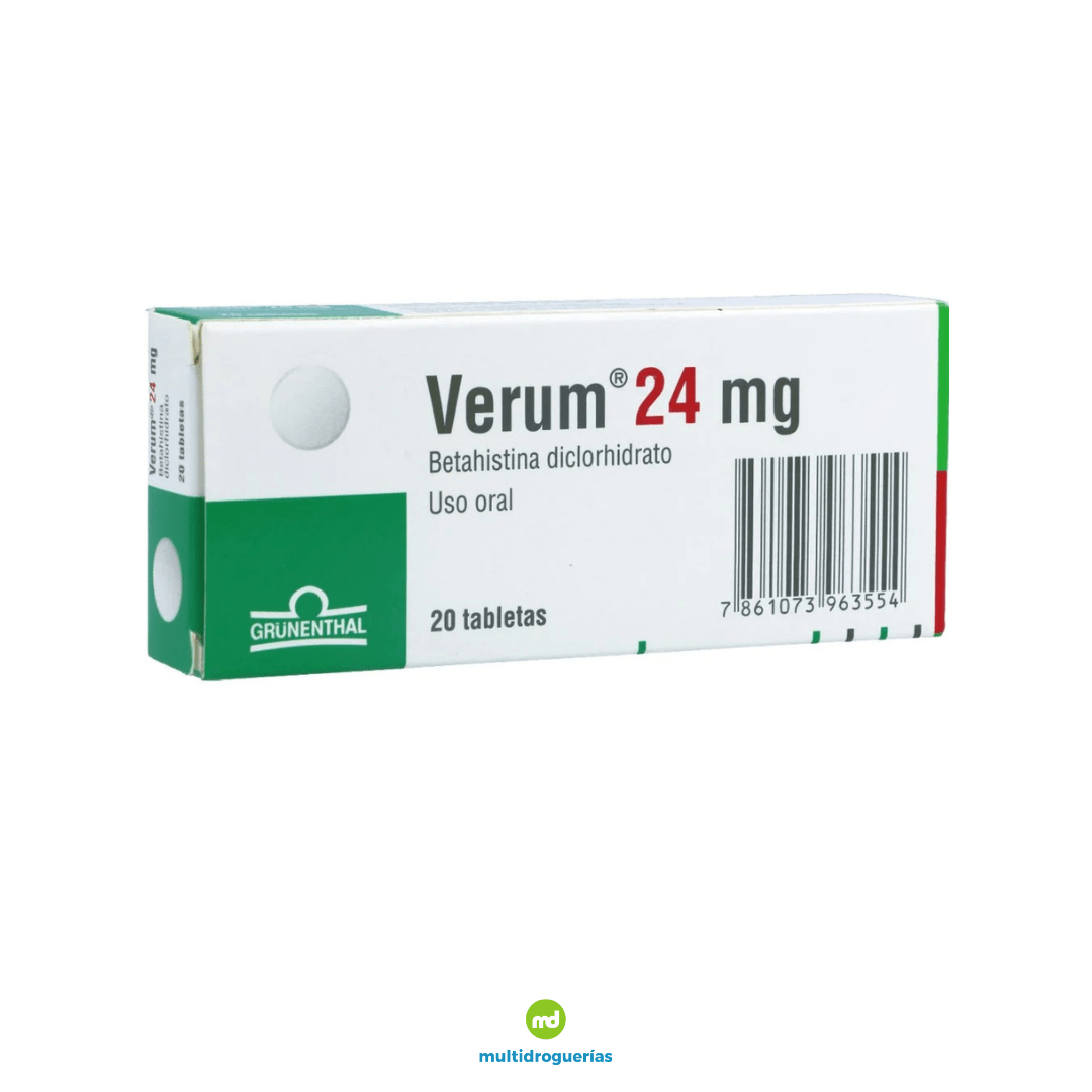 VERUM BETAHISTINA DICLORHIDRATO 24MG TABLETA/CAJA x 20