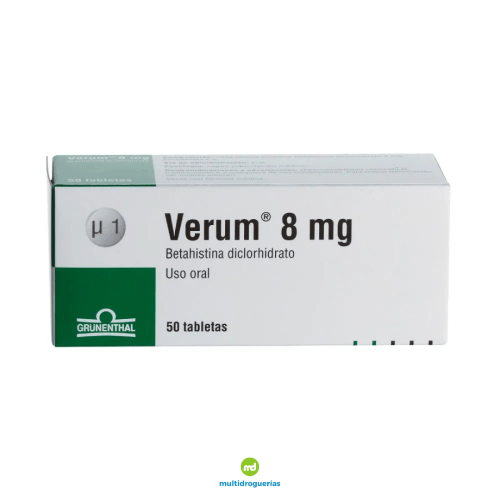 VERUM BETAHISTINA DICLORHIDRATO 8 MG TABLETA/CAJA X 50